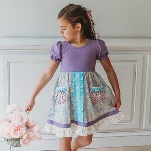 Matilda Jane Girl's Spring Fling Button Dress Size 7